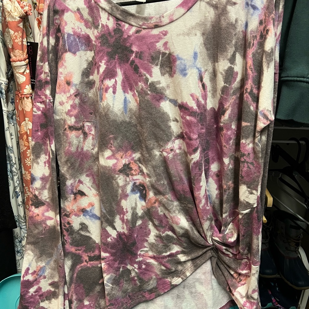 Tie-Dye Long Sleeve Women's Top